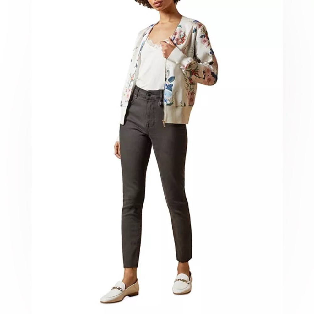 Ted Baker Jesiiey Jamboree Print Bomber Jacket Women’s Size 2 Floral Full Zip